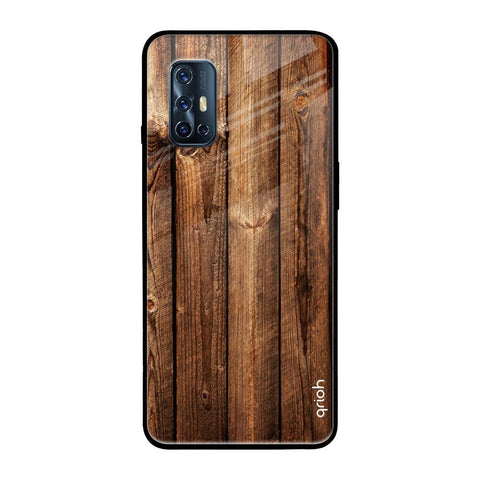 Timber Printed Vivo V17 Glass Back Cover Online