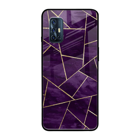 Geometric Purple Vivo V17 Glass Back Cover Online