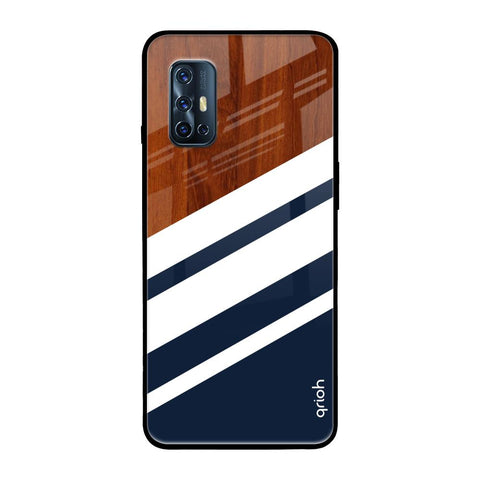 Bold Stripes Vivo V17 Glass Back Cover Online