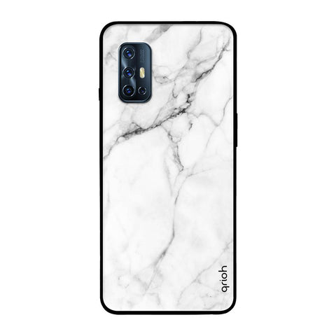 Modern White Marble Vivo V17 Glass Back Cover Online