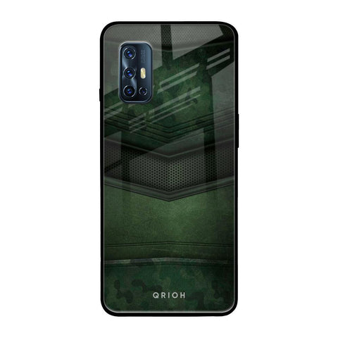 Green Leather Vivo V17 Glass Back Cover Online