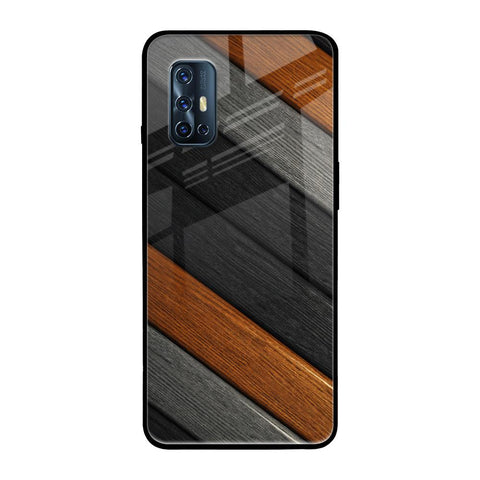 Tri Color Wood Vivo V17 Glass Back Cover Online