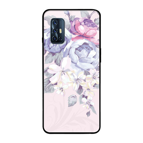 Elegant Floral Vivo V17 Glass Back Cover Online