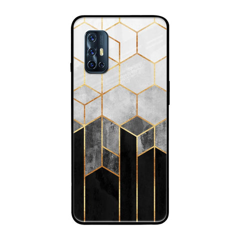 Tricolor Pattern Vivo V17 Glass Back Cover Online