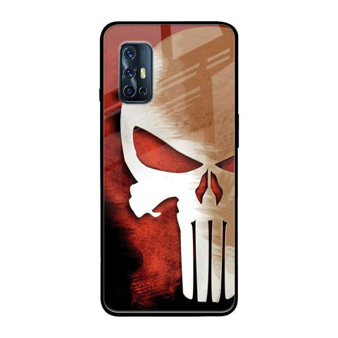 Red Skull Vivo V17 Glass Back Cover Online