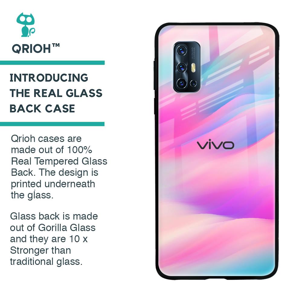 Colorful Waves Glass case for Vivo V17