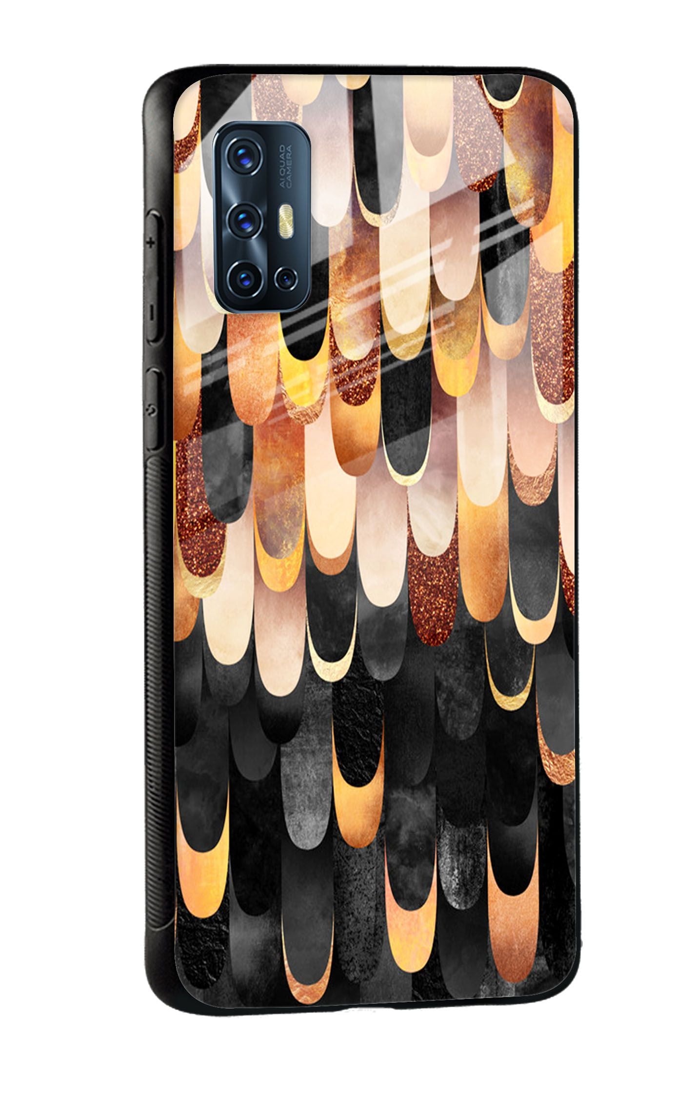Bronze Abstract Glass Case for Vivo X50 Pro