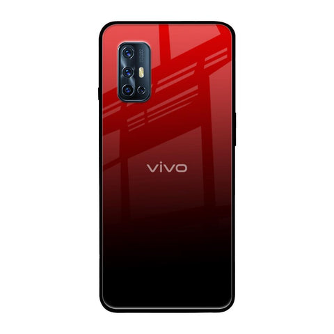 Maroon Faded Vivo V17 Glass Back Cover Online