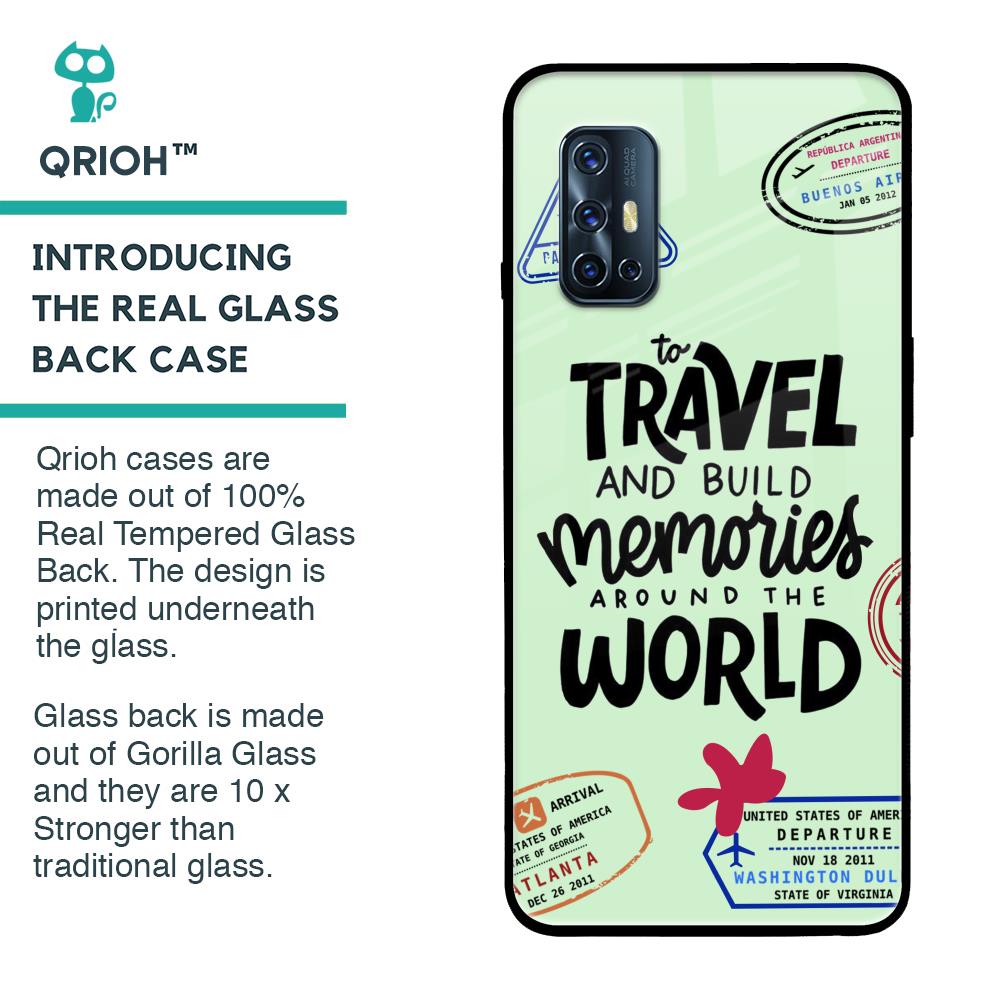 Travel Stamps Glass Case for Vivo V17