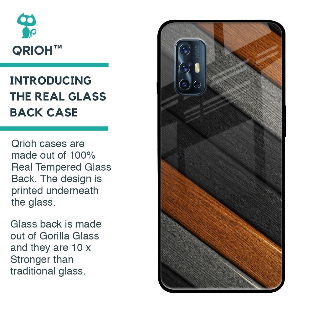 Tri Color Wood Glass Case for Vivo V17