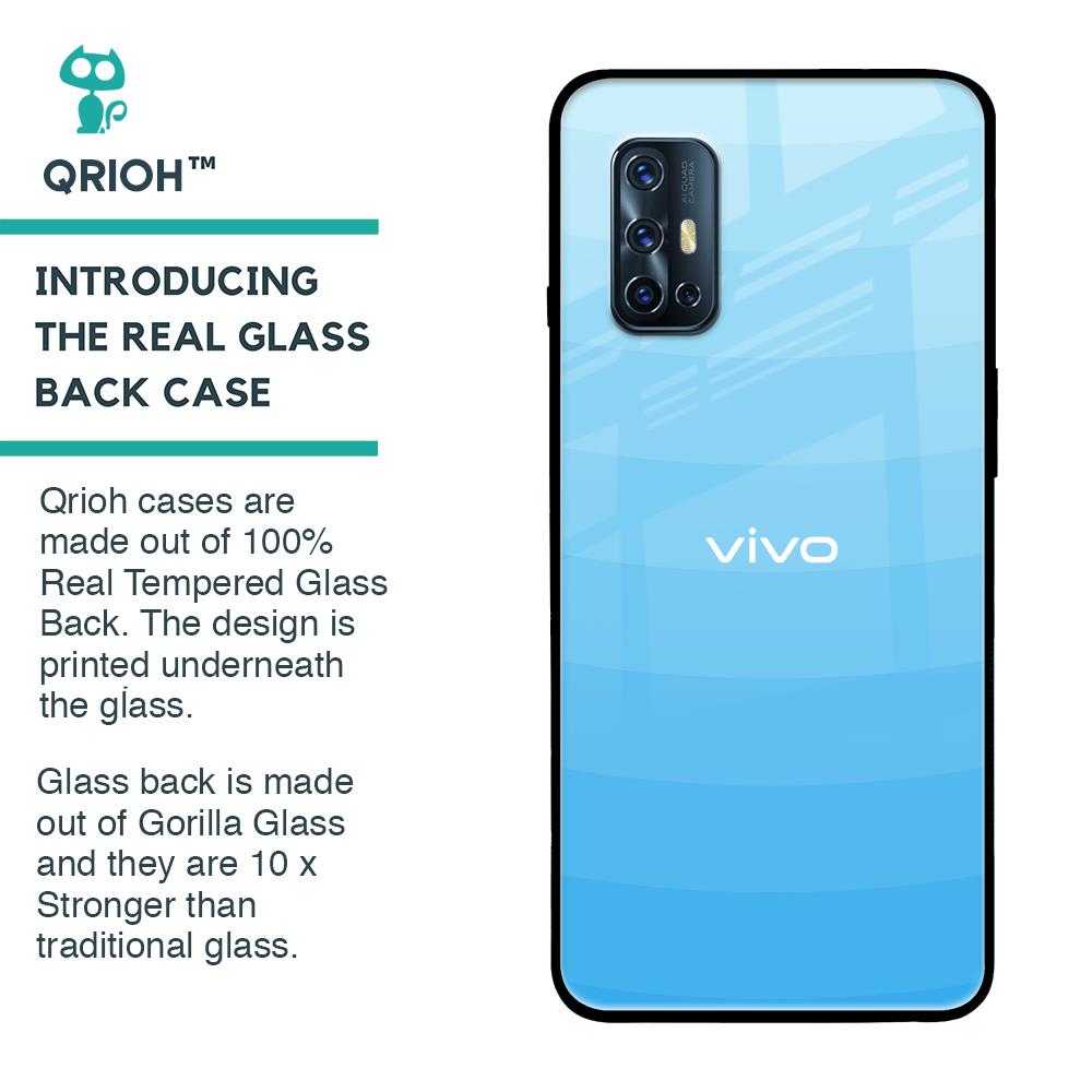 Wavy Blue Pattern Glass Case for Vivo V17