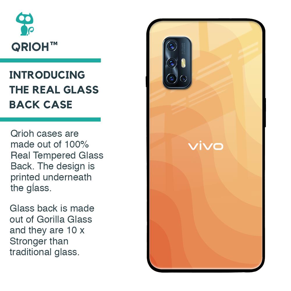 Orange Curve Pattern Glass Case for Vivo V17