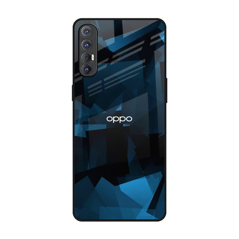 Polygonal Blue Box Oppo Reno 3 Pro Glass Back Cover Online