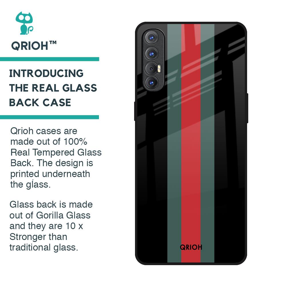 Vertical Stripes Glass Case for Oppo Reno 3 Pro
