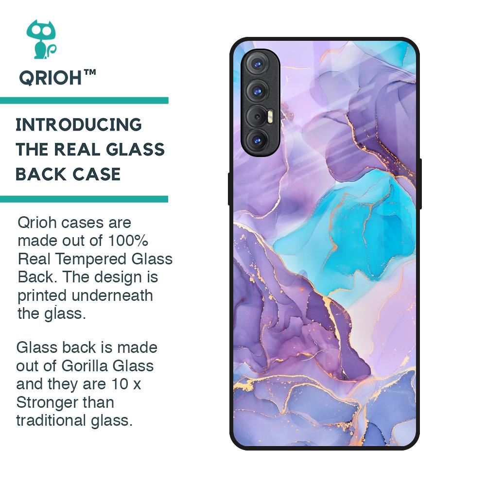 Alcohol ink Marble Glass Case for Oppo Reno 3 Pro
