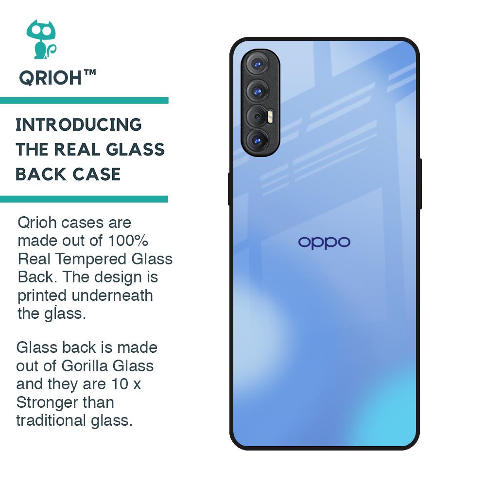 Vibrant Blue Texture Glass Case for Oppo Reno 3 Pro