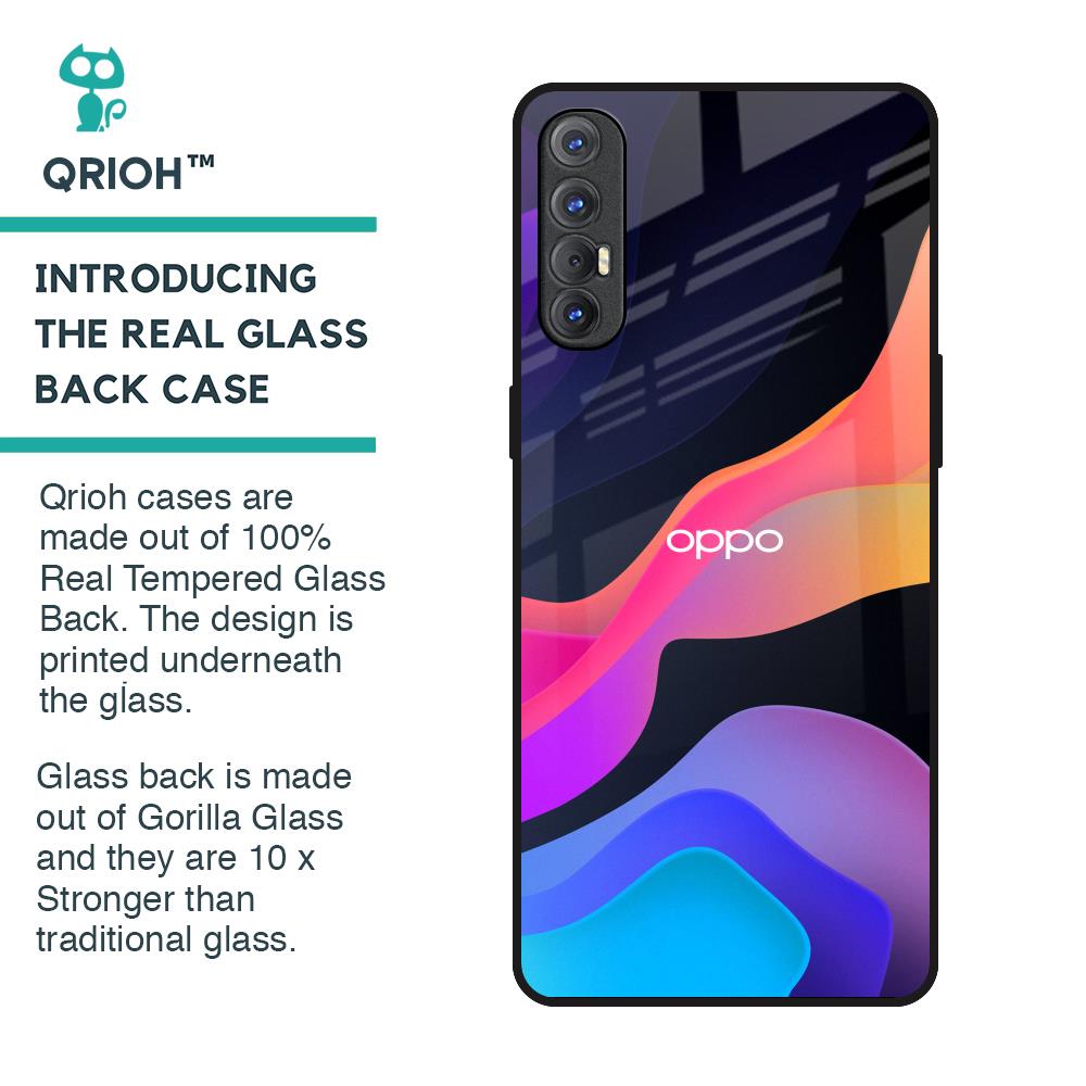 Colorful Fluid Glass Case for Oppo Reno 3 Pro