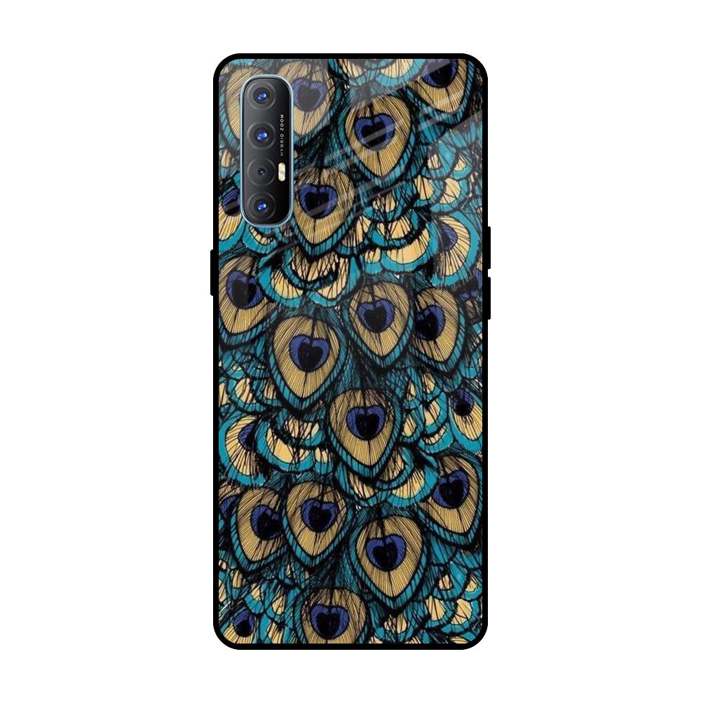 Peacock Feathers Oppo Reno 3 Pro Glass Cases & Covers Online