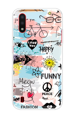 Happy Doodle Samsung Galaxy A01 Back Cover