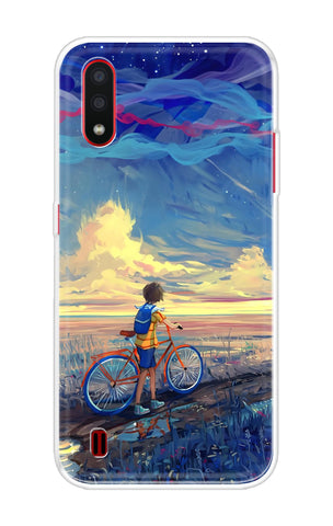 Riding Bicycle to Dreamland Samsung Galaxy A01 Back Cover