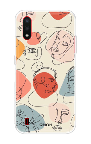 Abstract Faces Samsung Galaxy A01 Back Cover