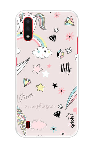 Unicorn Doodle Samsung Galaxy A01 Back Cover