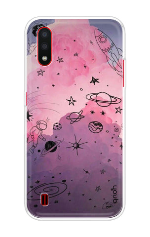 Space Doodles Art Samsung Galaxy A01 Back Cover