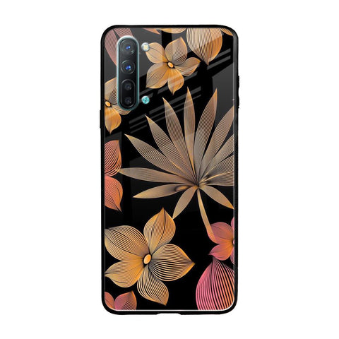 Lines Pattern Flowers Oppo Reno 3 Glass Back Cover Online