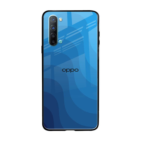 Blue Wave Abstract Oppo Reno 3 Glass Back Cover Online