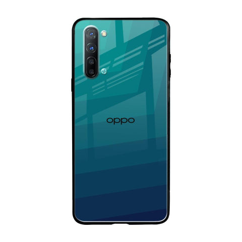 Green Triangle Pattern Oppo Reno 3 Glass Back Cover Online