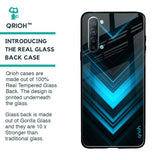 Vertical Blue Arrow Glass Case For Oppo Reno 3