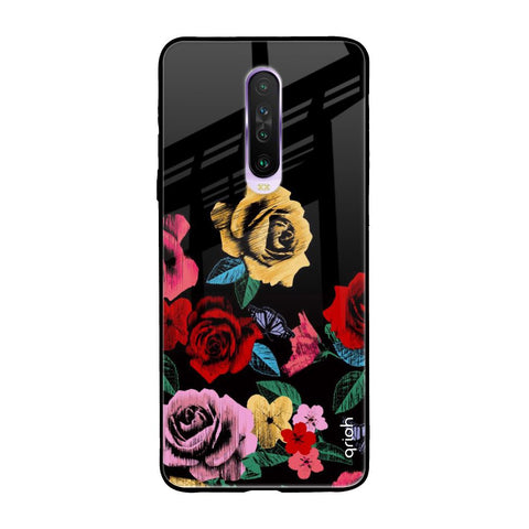 Floral Decorative Poco X2 Glass Back Cover Online