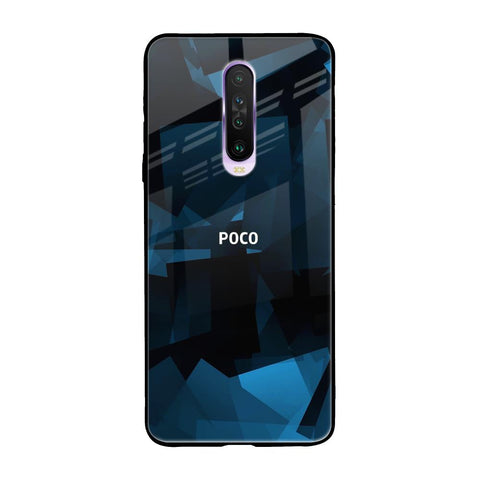 Polygonal Blue Box Poco X2 Glass Back Cover Online