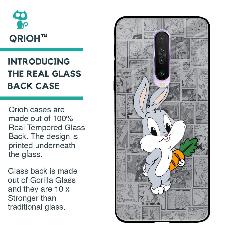 Cute Baby Bunny Glass Case for Poco X2
