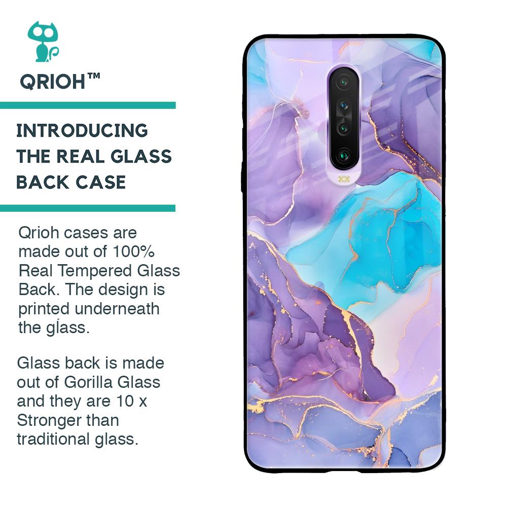 Alcohol ink Marble Glass Case for Poco X2