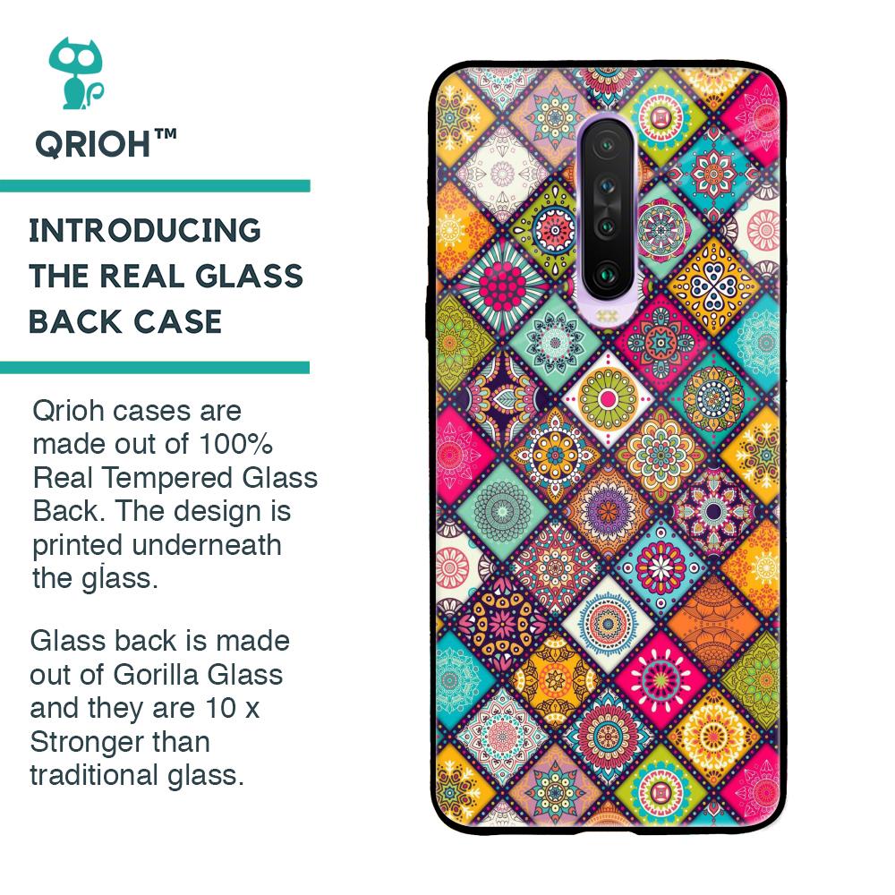 Multicolor Mandala Glass Case for Poco X2