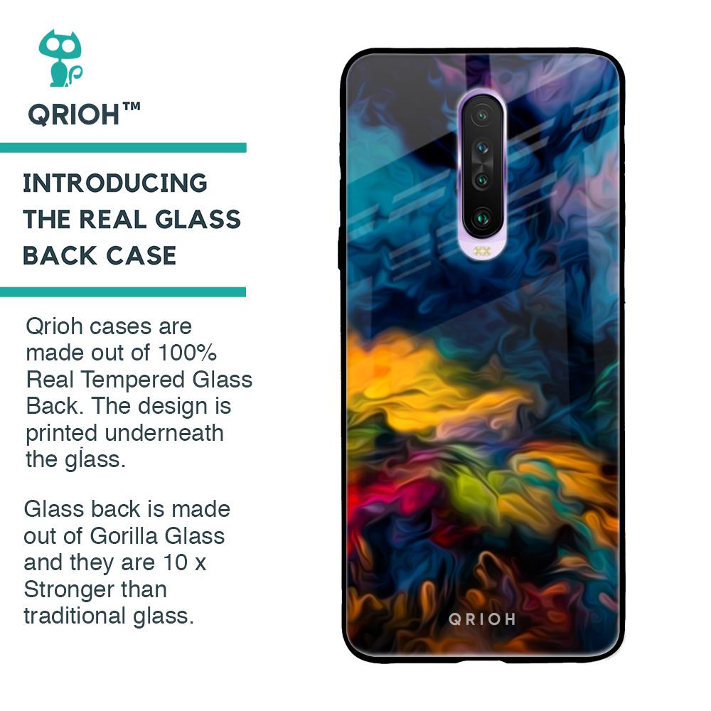 Multicolor Oil Painting Glass Case for Poco X2