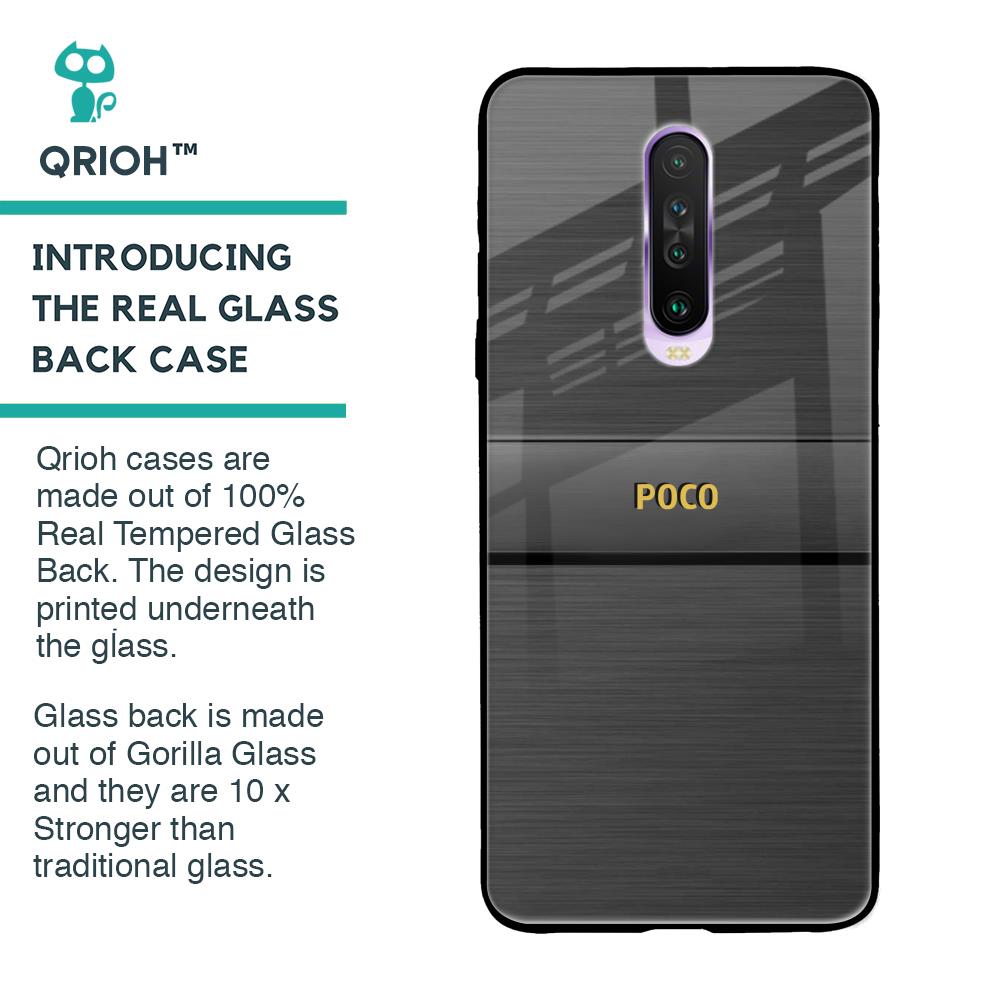 Grey Metallic Glass Case For Poco X2