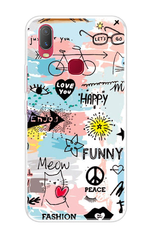 Happy Doodle Vivo Y11 2019 Back Cover