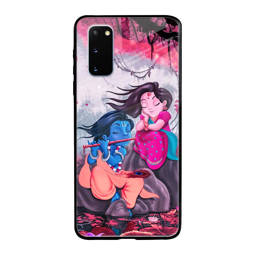 Radha Krishna Art Samsung Galaxy S20 Glass Back Cover Online