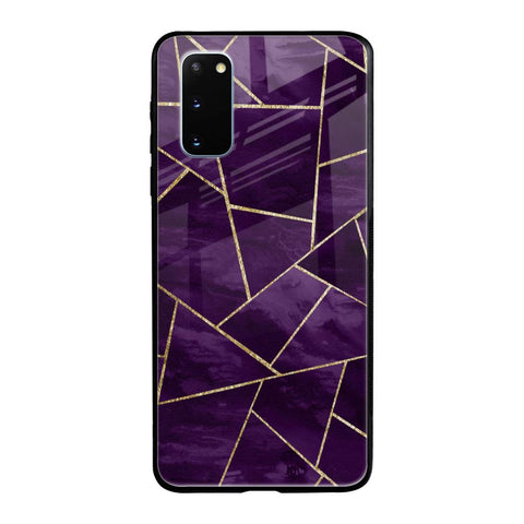 Geometric Purple Samsung Galaxy S20 Glass Back Cover Online
