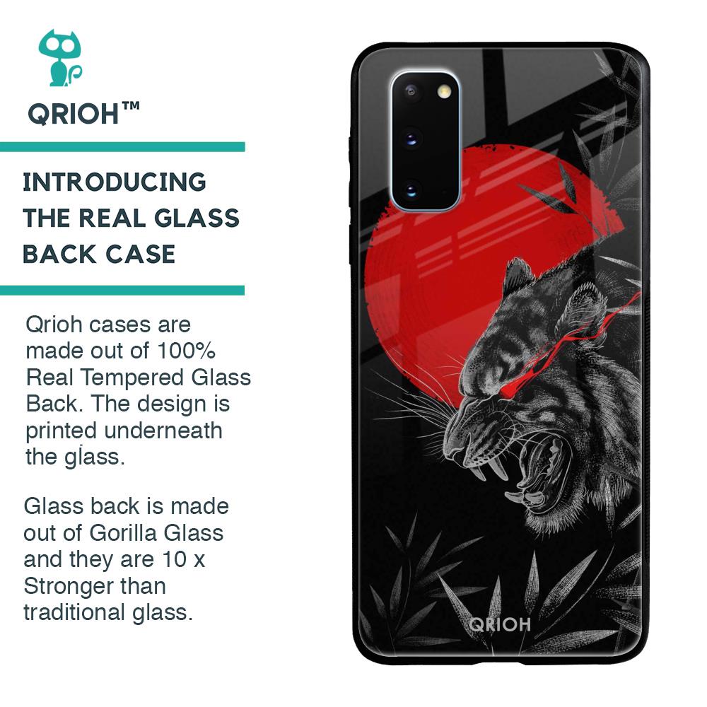 Red Moon Tiger Glass Case for Samsung Galaxy S20