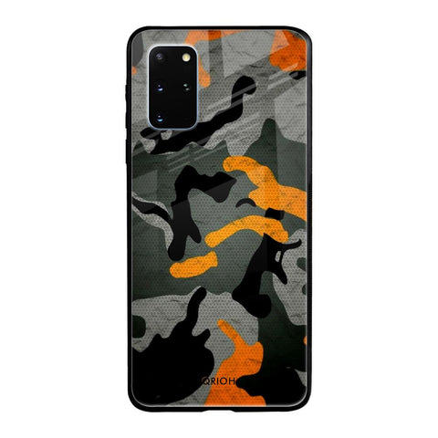 Camouflage Orange Samsung Galaxy S20 Plus Glass Back Cover Online