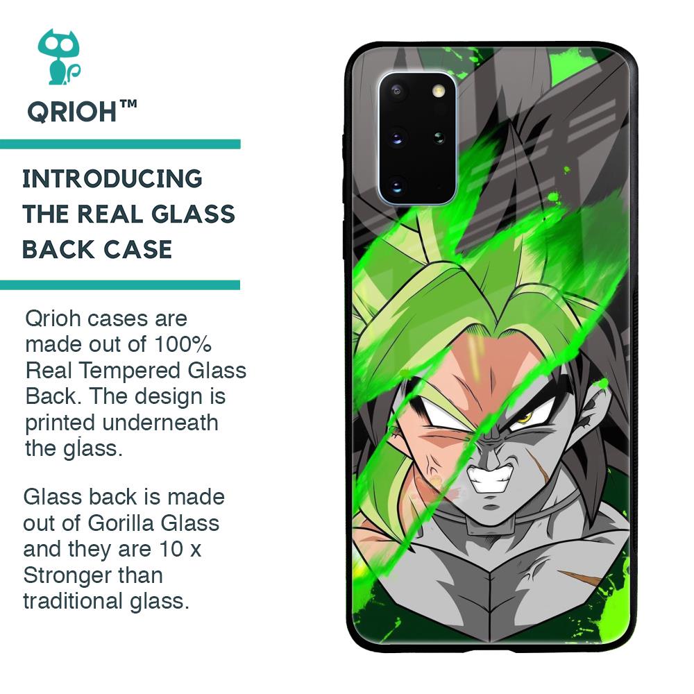 Anime Green Splash Glass Case for Samsung Galaxy S20 Plus