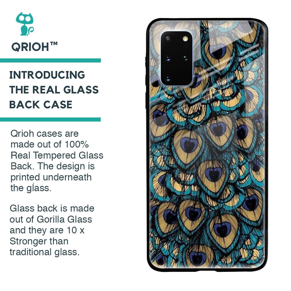 Peacock Feathers Glass case for Samsung Galaxy S20 Plus