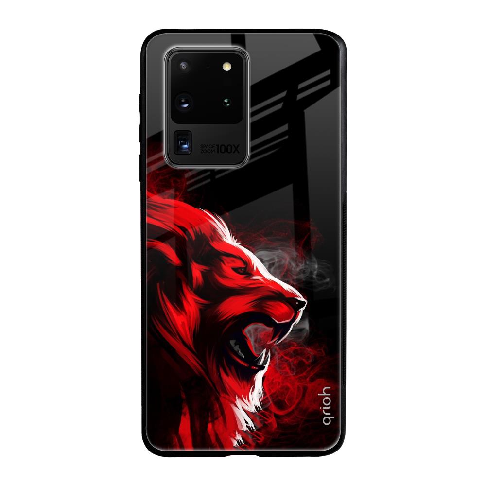 Red Angry Lion Samsung Galaxy S20 Ultra Glass Back Cover Online