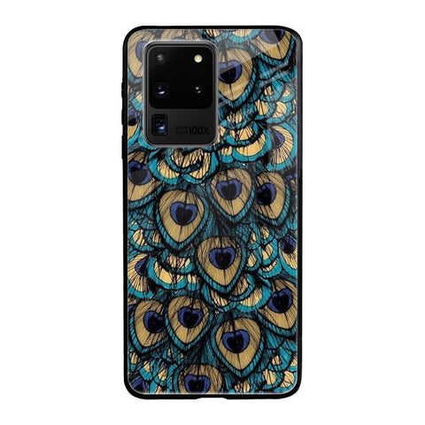 Peacock Feathers Samsung Galaxy S20 Ultra Glass Cases & Covers Online