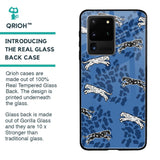 Blue Cheetah Glass Case for Samsung Galaxy S20 Ultra