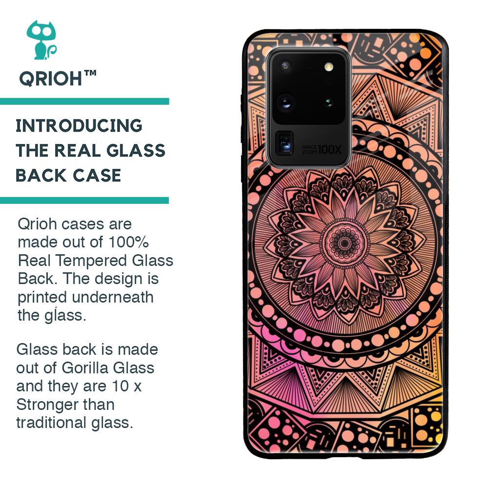 Floral Mandala Glass Case for Samsung Galaxy S20 Ultra