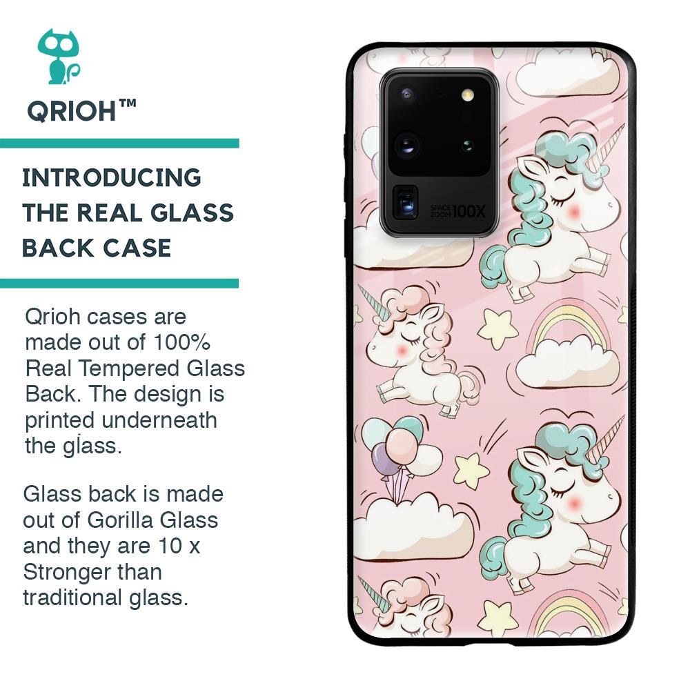 Balloon Unicorn Glass case for Samsung Galaxy S20 Ultra